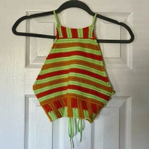 Urban Outfitters Open-back Crotchet Halter Tank
